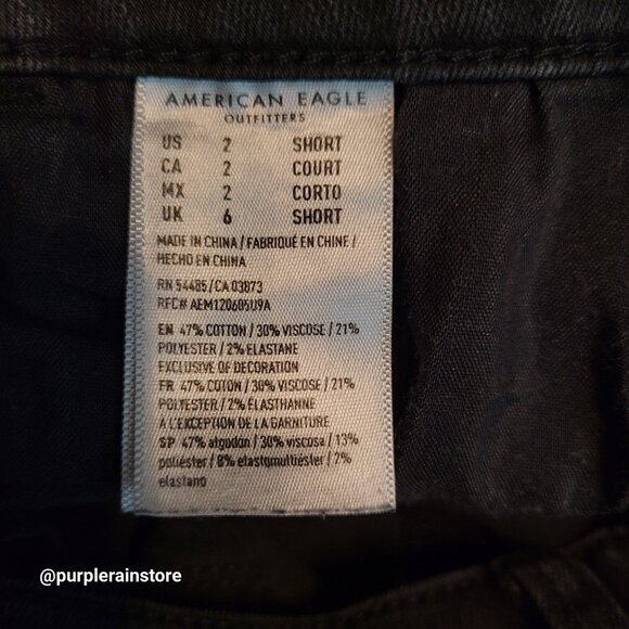 American Eagle Jeans 2 S Jegging Hi Rise Next Level Stretch Black Wash Denim - Picture 6 of 12